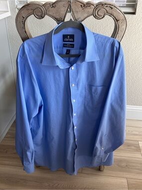 Stafford Easy Care Travel Broadcloth Dress Shirt 18 36/37